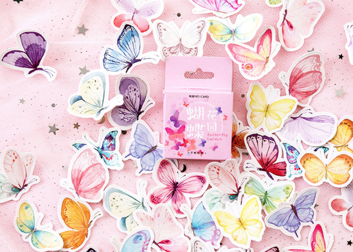60Pcs Kawaii Washi Sticker Set Floral Butterfly Gardening Flower Stickers  for Scrapbooking DIY Arts Craft Journal Planner Diary