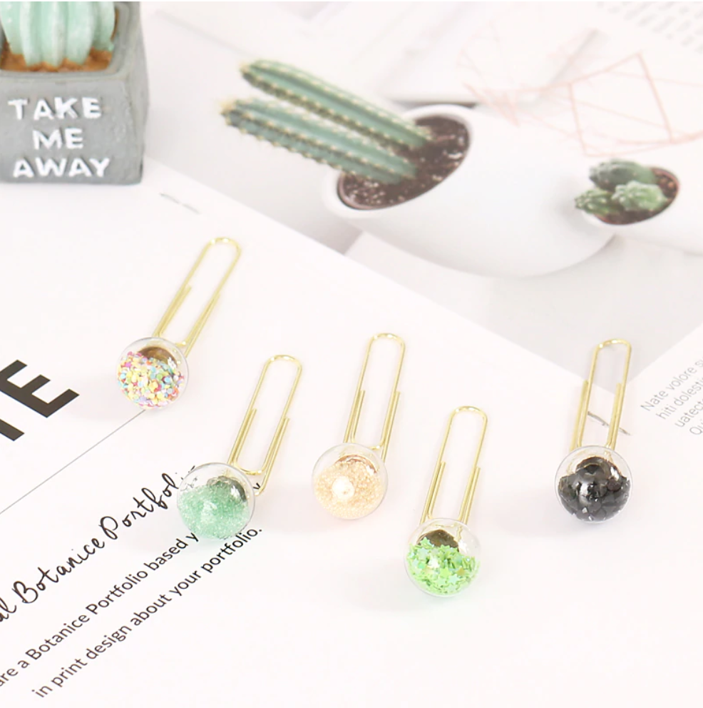 Glass Ball Paper Clips