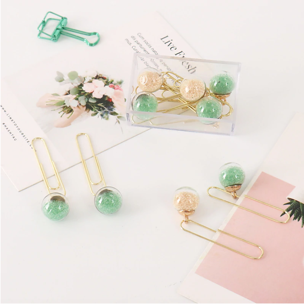 Glass Ball Paper Clips