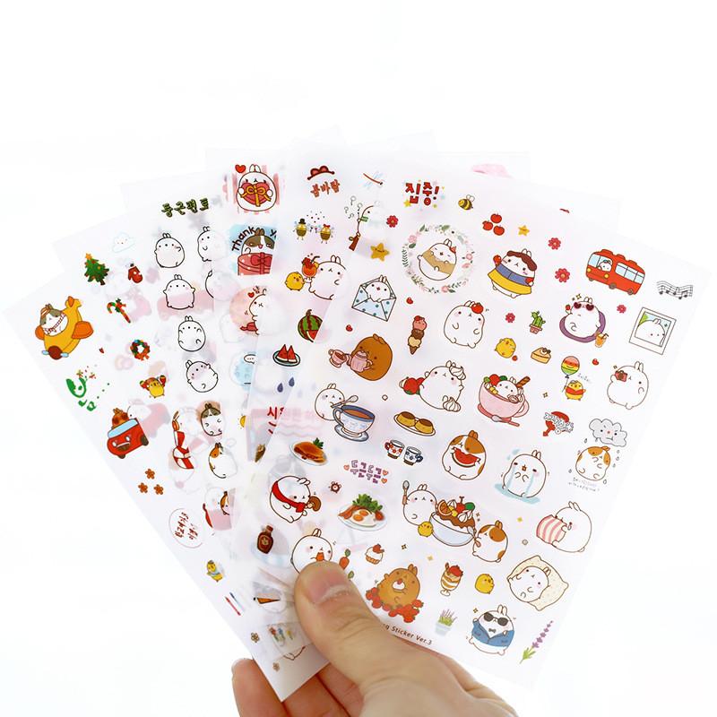 Molang Rabbit Sticker 6-Pack