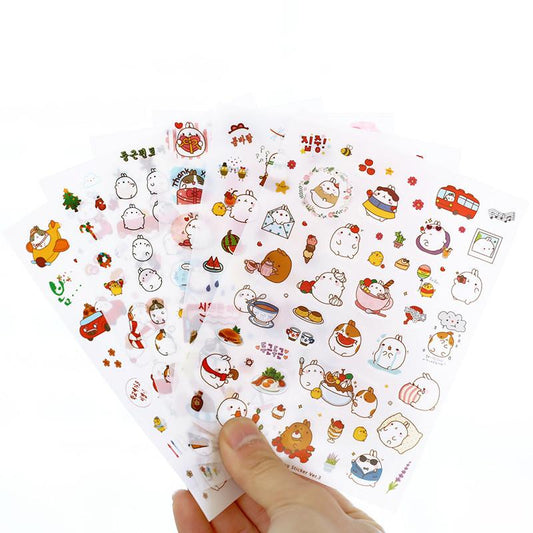 Molang Rabbit Sticker 6-Pack