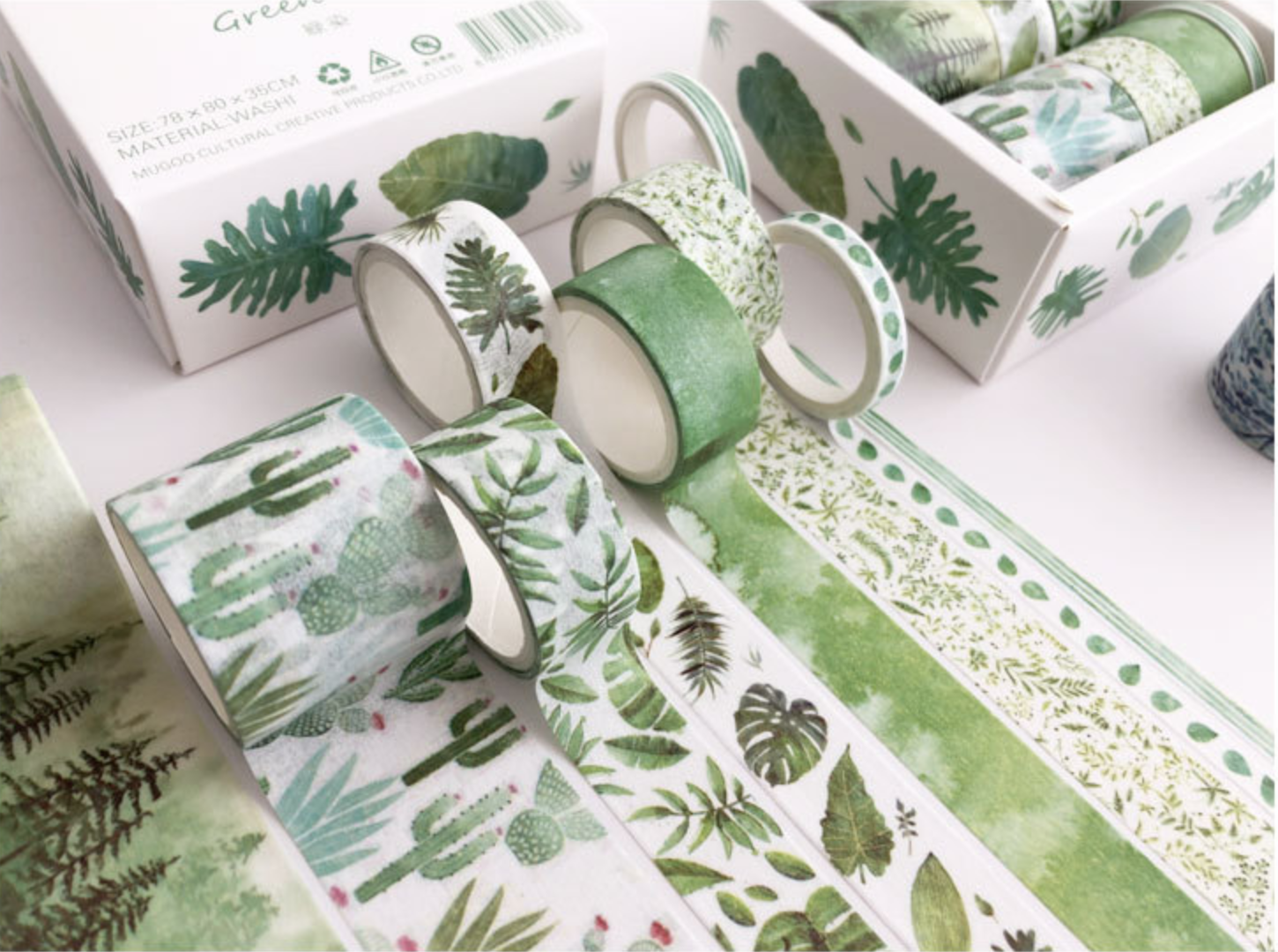 Green Nature Washi Tape Set - Kawaii Pen Shop - Cutsy World