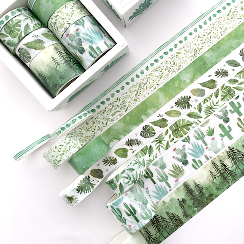 1.5cm Sage Color Floral Washi Tape — The Little Red House