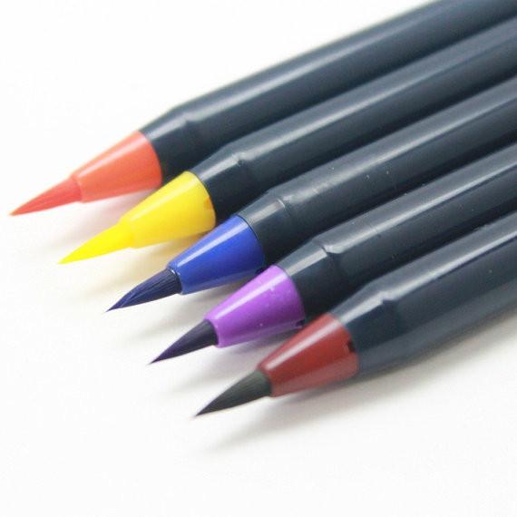 Akashiya Sai Watercolor Brush Pen - 5 Autumn Color Set