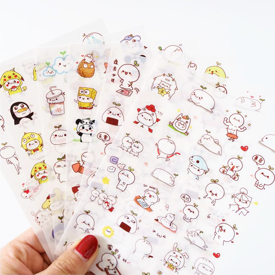 Cute Budding Pop Stickers 6-pack