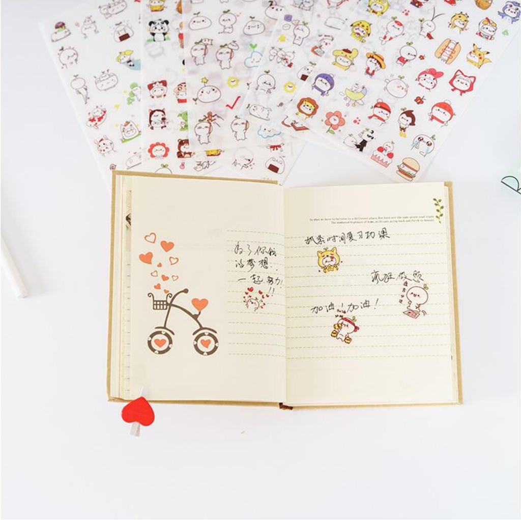 Cute Budding Pop Stickers 6-pack