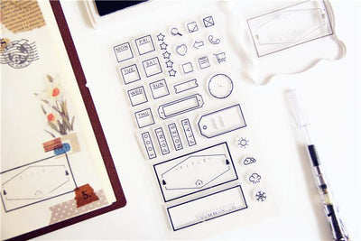 Bullet Journal Frames, Tags & Icons Stamp Set