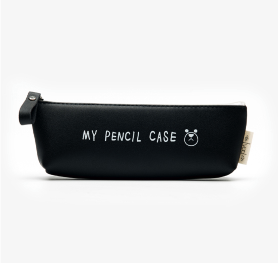 Classic Black and White Leather Pencil Case - Japanese Kawaii Pen Shop -  Cutsy World