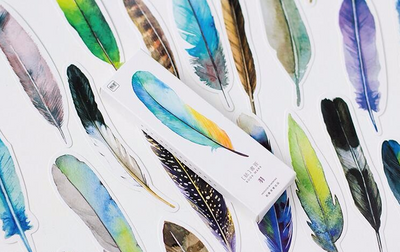 Colorful Feather Paper Bookmarks