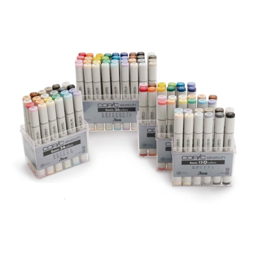 Copic Sketch Markers, Twin Tip, Assorted, 12/Pack (SB12)