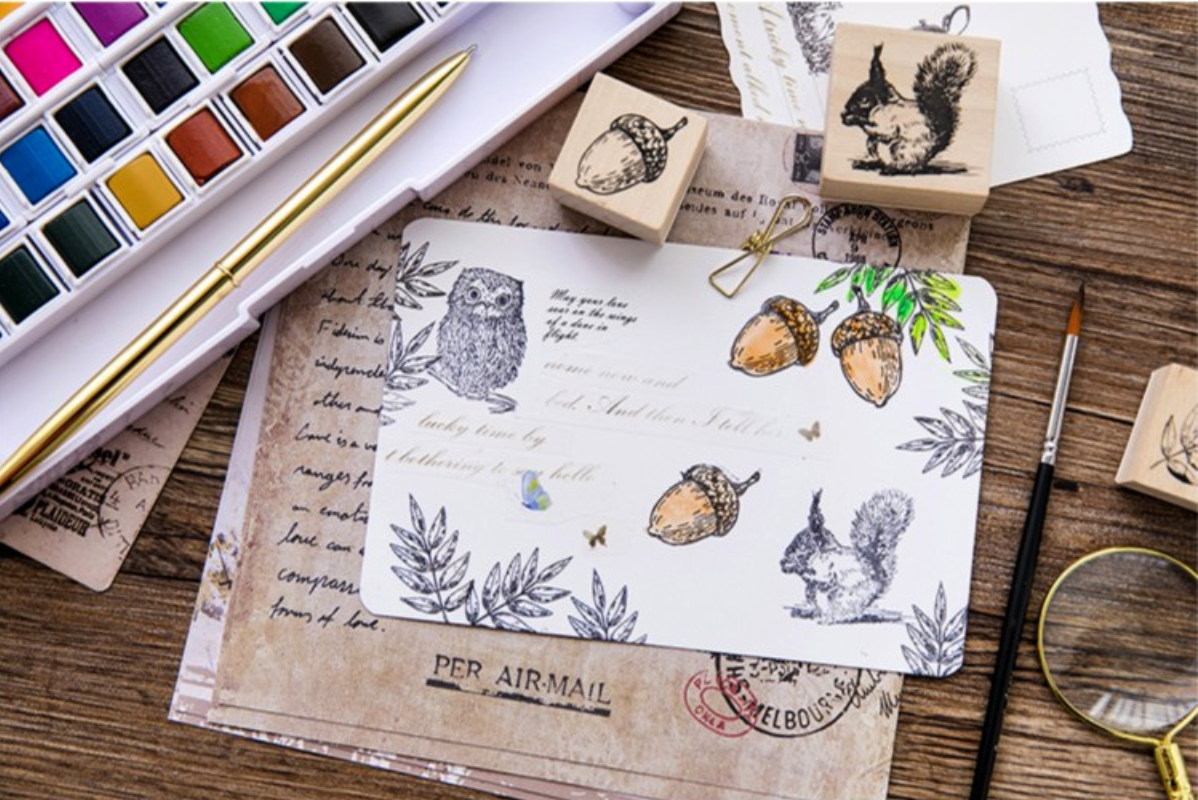 Forest Life Wooden Stamp