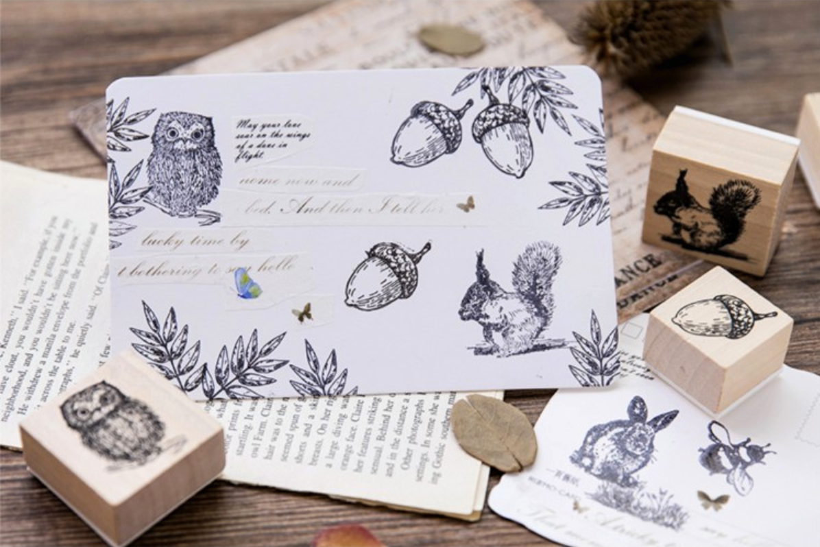 Forest Life Wooden Stamp