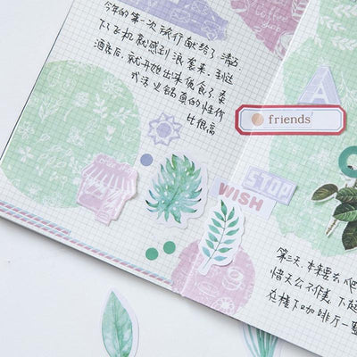 Green Leaves Paper Stickers