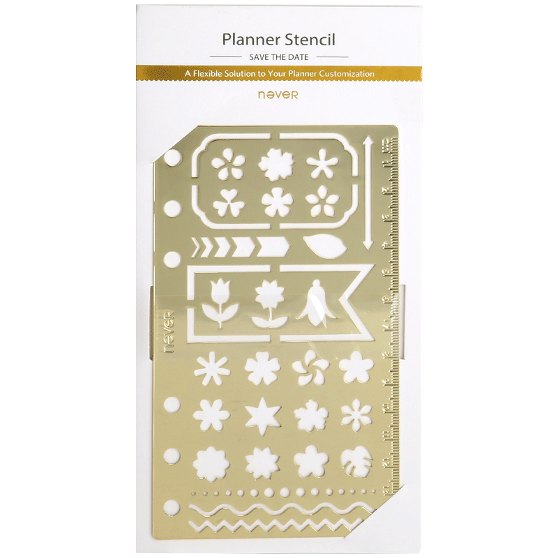 Rose Gold Planner Stencil & Ruler