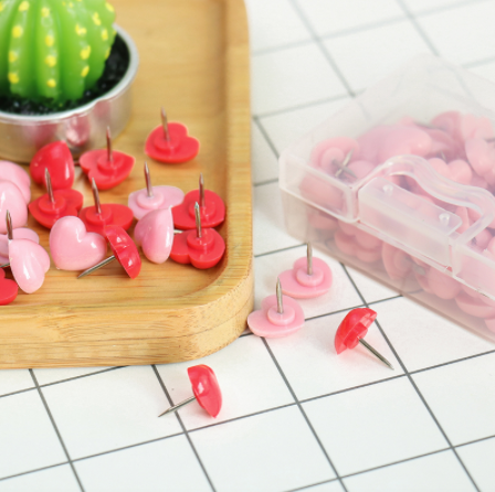 Heart Shaped Push Pins (50 Pcs)