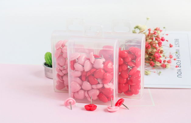 Heart Shaped Push Pins (50 Pcs)