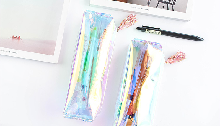 Rainbows & Unicorns Holographic Pencil Case - Japanese Kawaii Pen