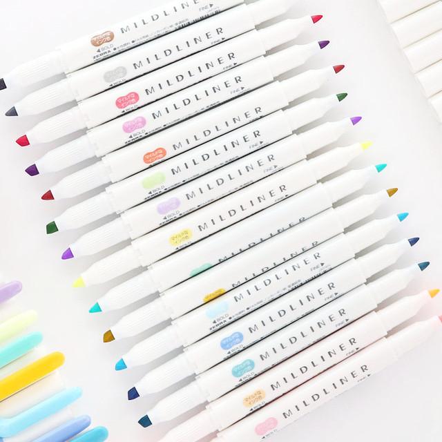 5 Zebra Mildliner Double-Sided Highlighters