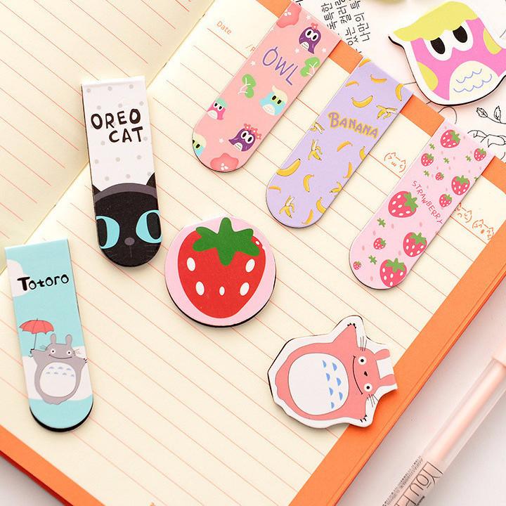 1set Creative Cartoon Magnetic Bookmarks Cute Kawaii Magnet