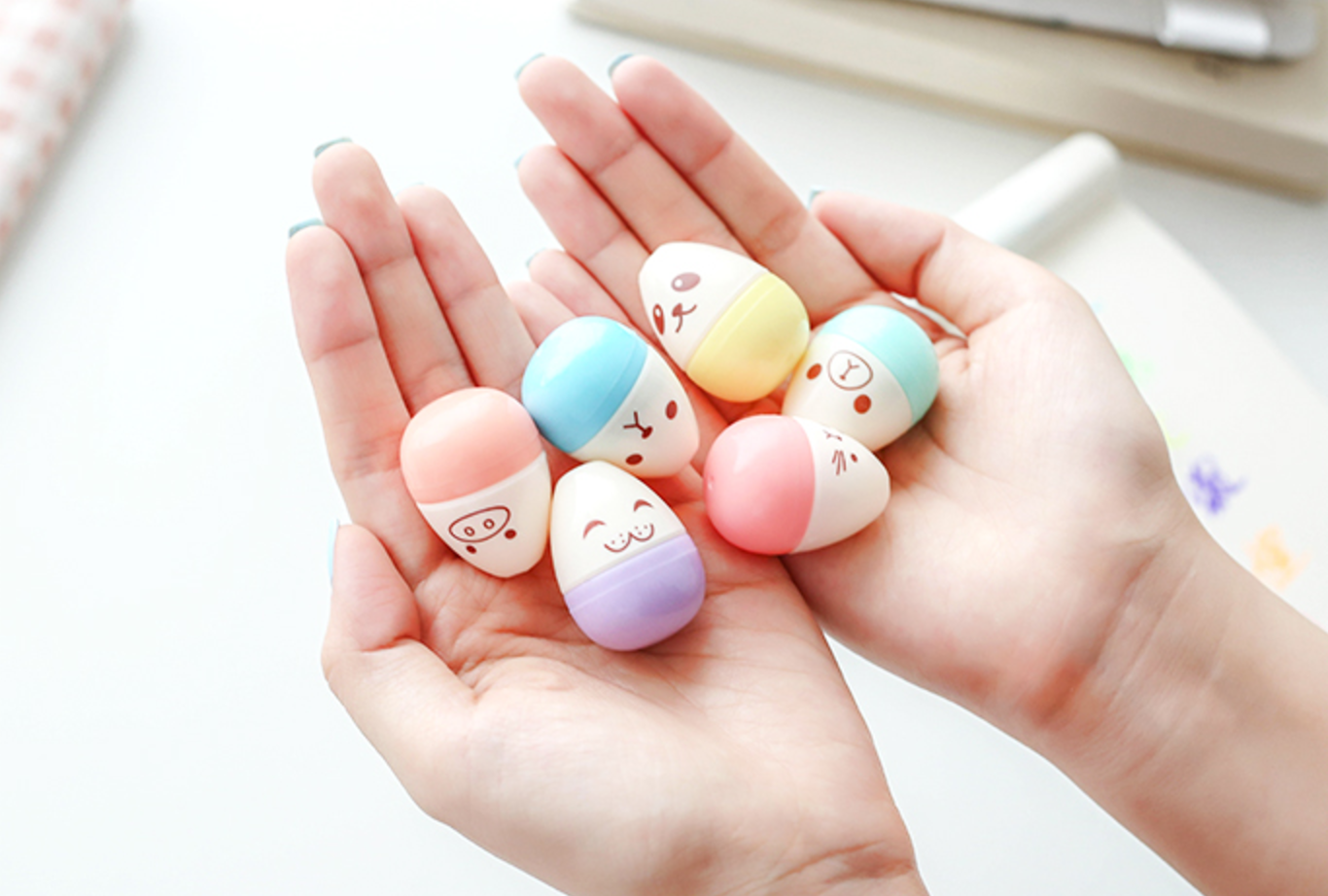 Kawaii Mini Egg Highlighter 6-pack