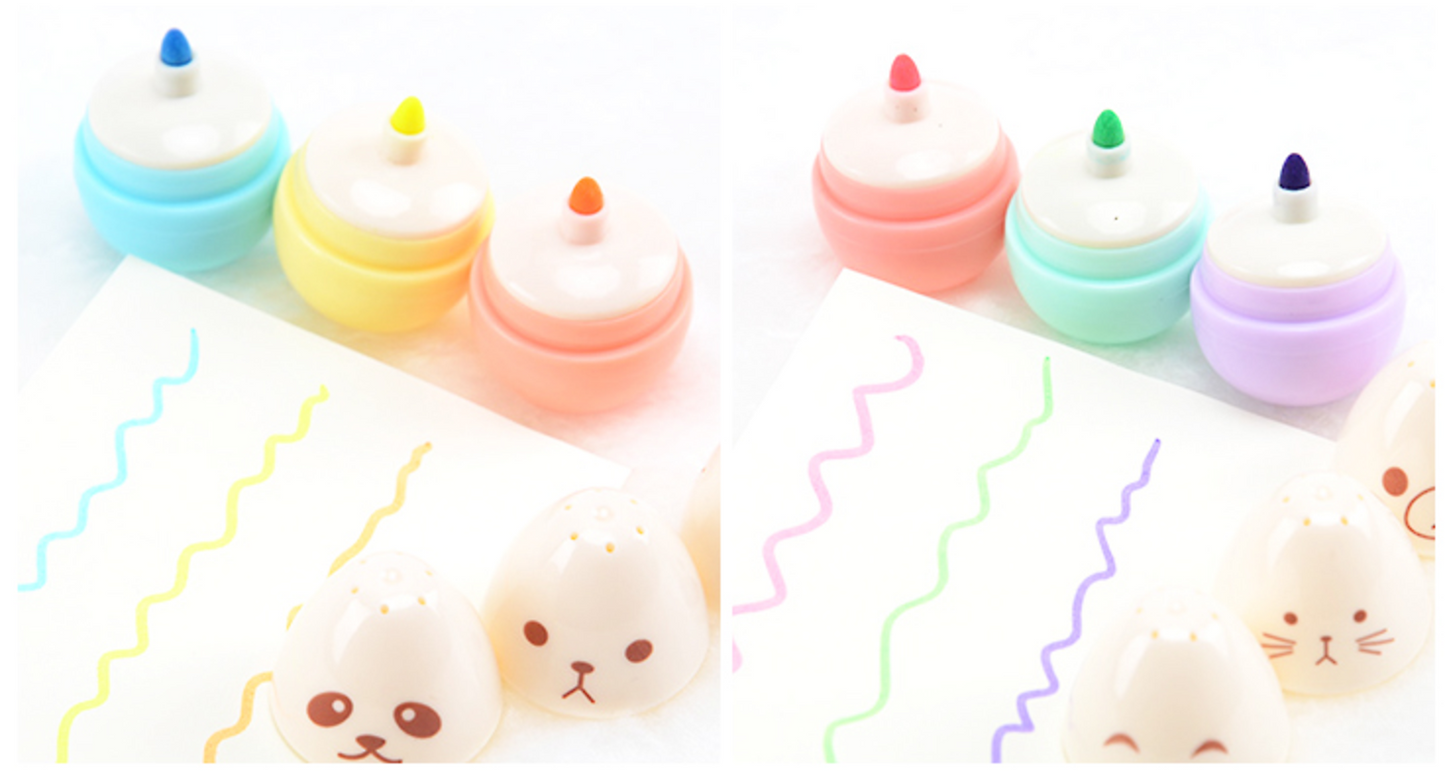 Kawaii Mini Egg Highlighter 6-pack