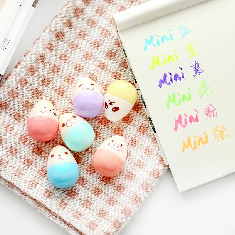 Cute Kawaii Mini Highlighters, 6 Pcs Kawaii Highlighter