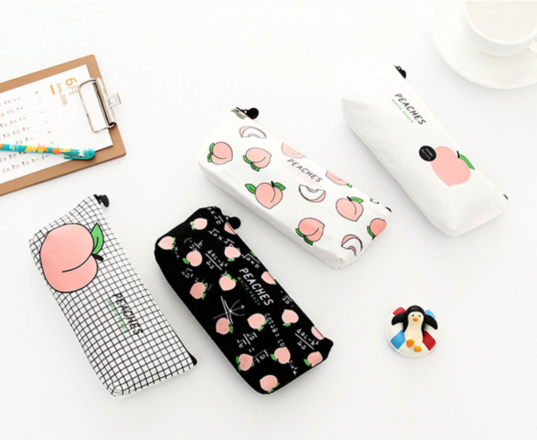 Keep it Peachy Canvas Pencil Case (4 Types)