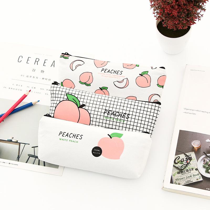 Keep it Peachy Canvas Pencil Case (4 Types)