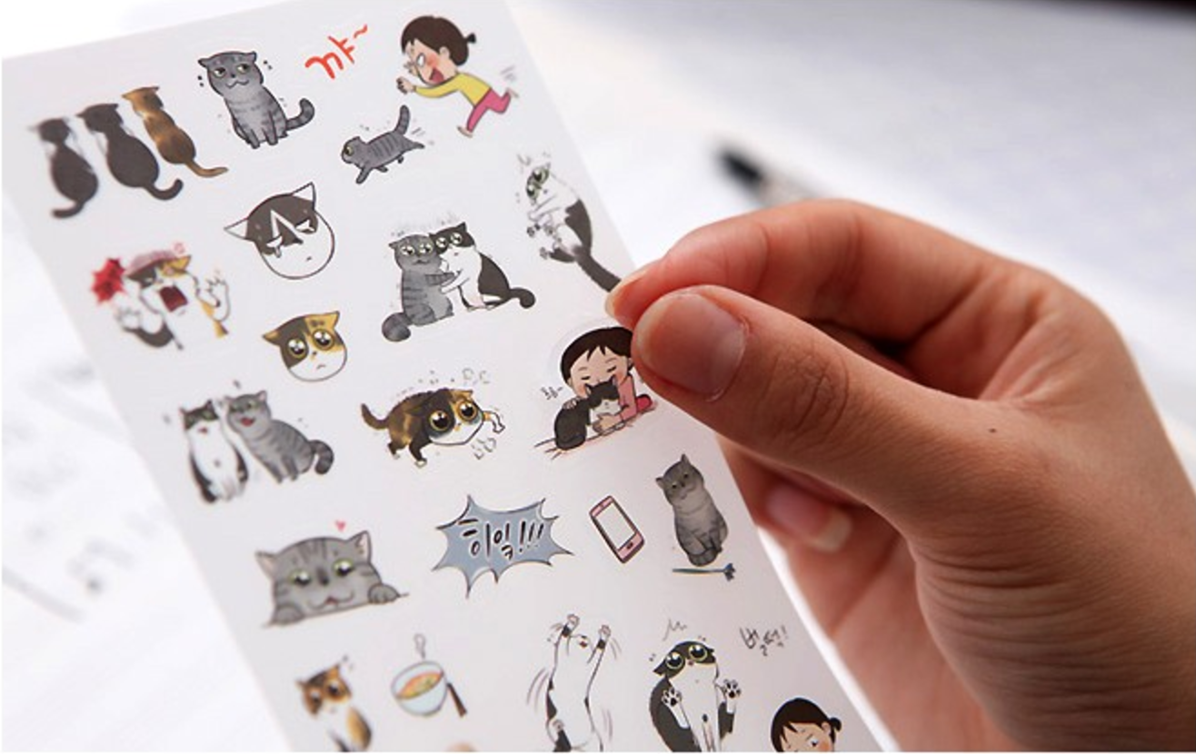 Korean Cat Stickers 6-pack