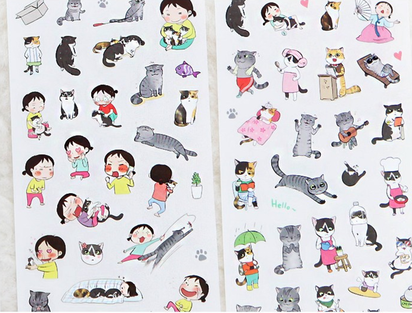 Korean Cat Stickers 6-pack