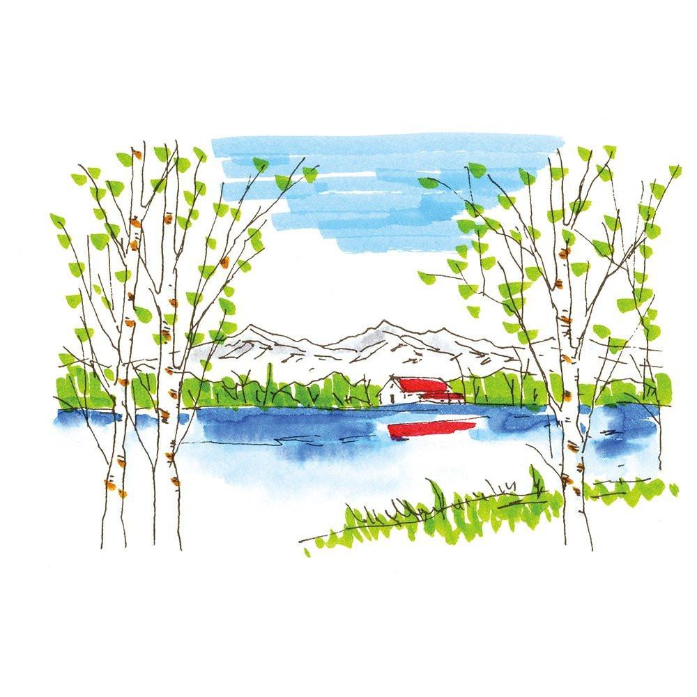 Kuretake Fudebiyori Brush Pen - 12 Color Set
