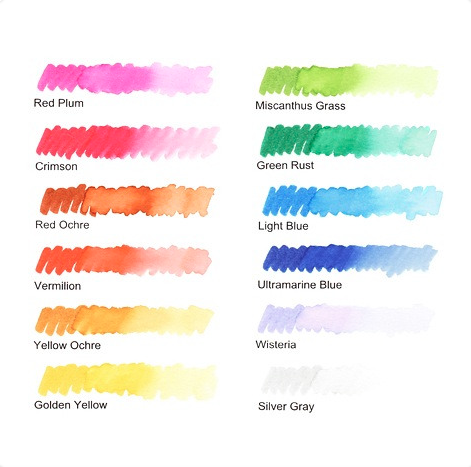 Kuretake Fudebiyori Brush Pen - 12 Color Set