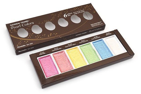Kuretake Gansai Tambi Pearl Colors - 6 Color Set