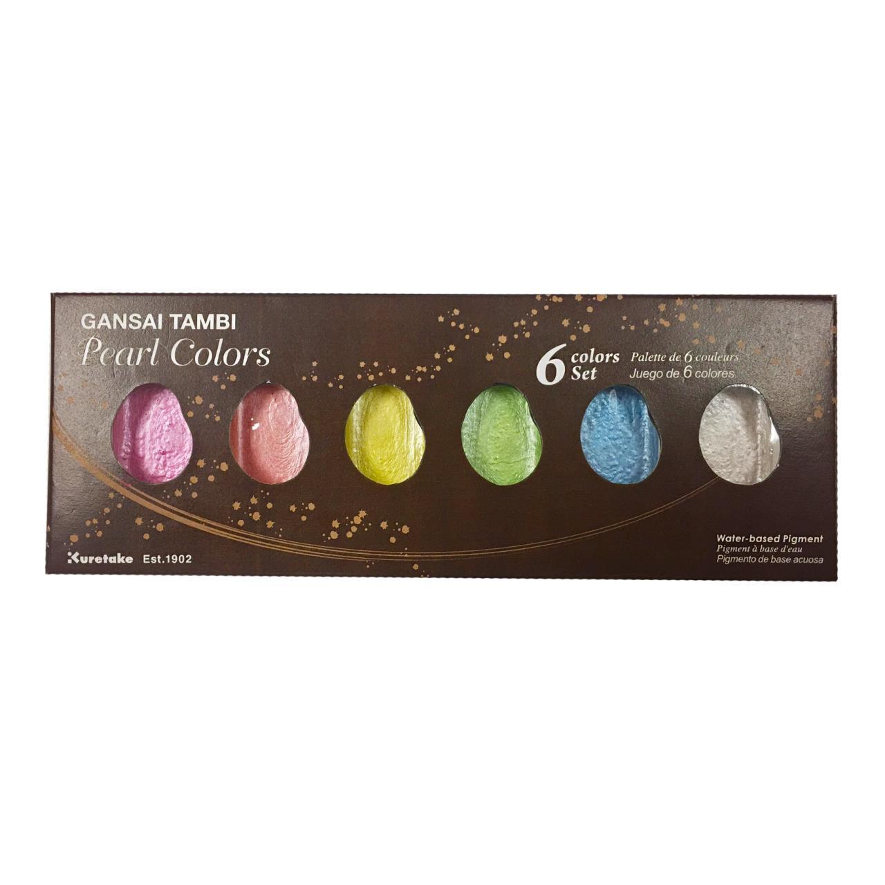Kuretake Gansai Tambi Pearl Colors - 6 Color Set