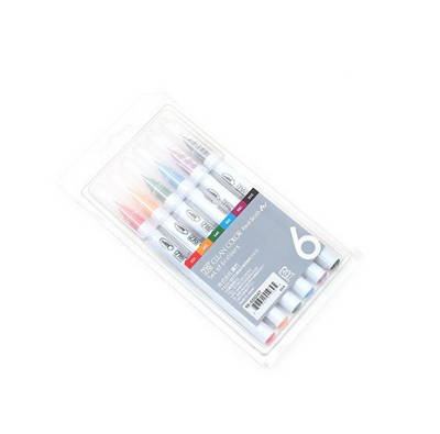 Kuretake ZIG Clean Color Real Brush Pen - 6 Color Set