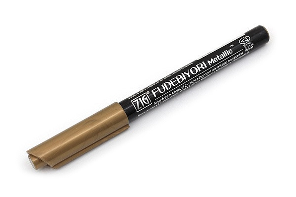 Kuretake ZIG Fudebiyori Metallic Brush Pen - 6 Color Set