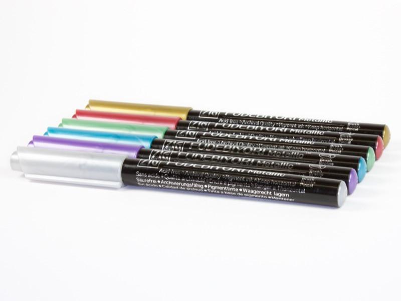Kuretake ZIG Fudebiyori Metallic Brush Pen - 6 Color Set