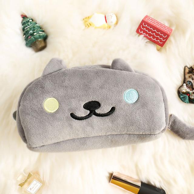 lovely gradient cat plush pencil case