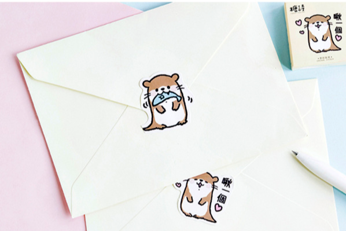 Sticker Book: Cute Sea otter Design Blank Sticker Album Journal