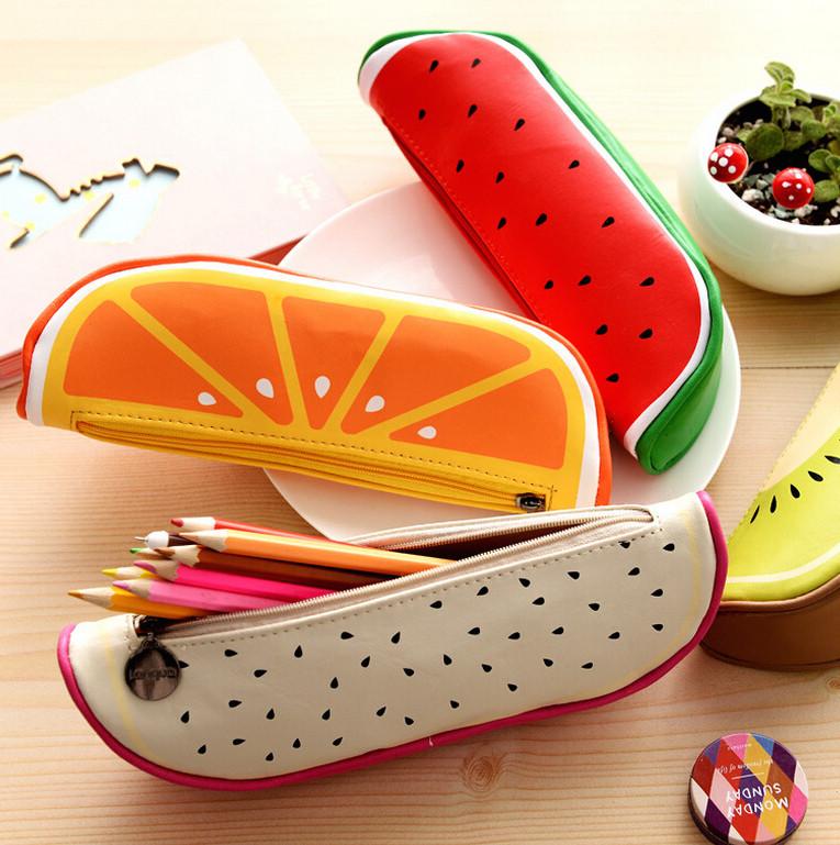 Fruit Shaped Leather Pencil Case