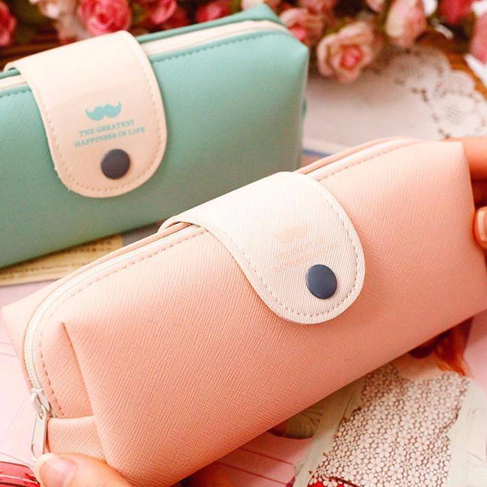 Large PU Leather Pencil Case
