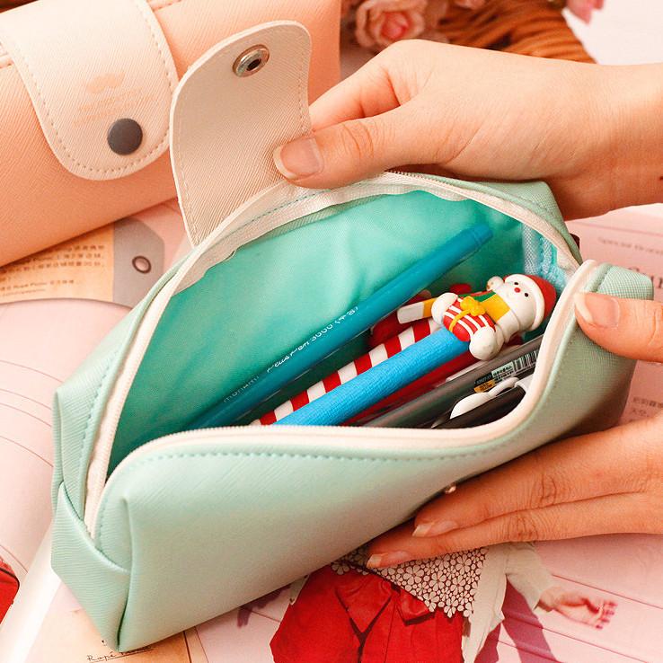 Large PU Leather Pencil Case