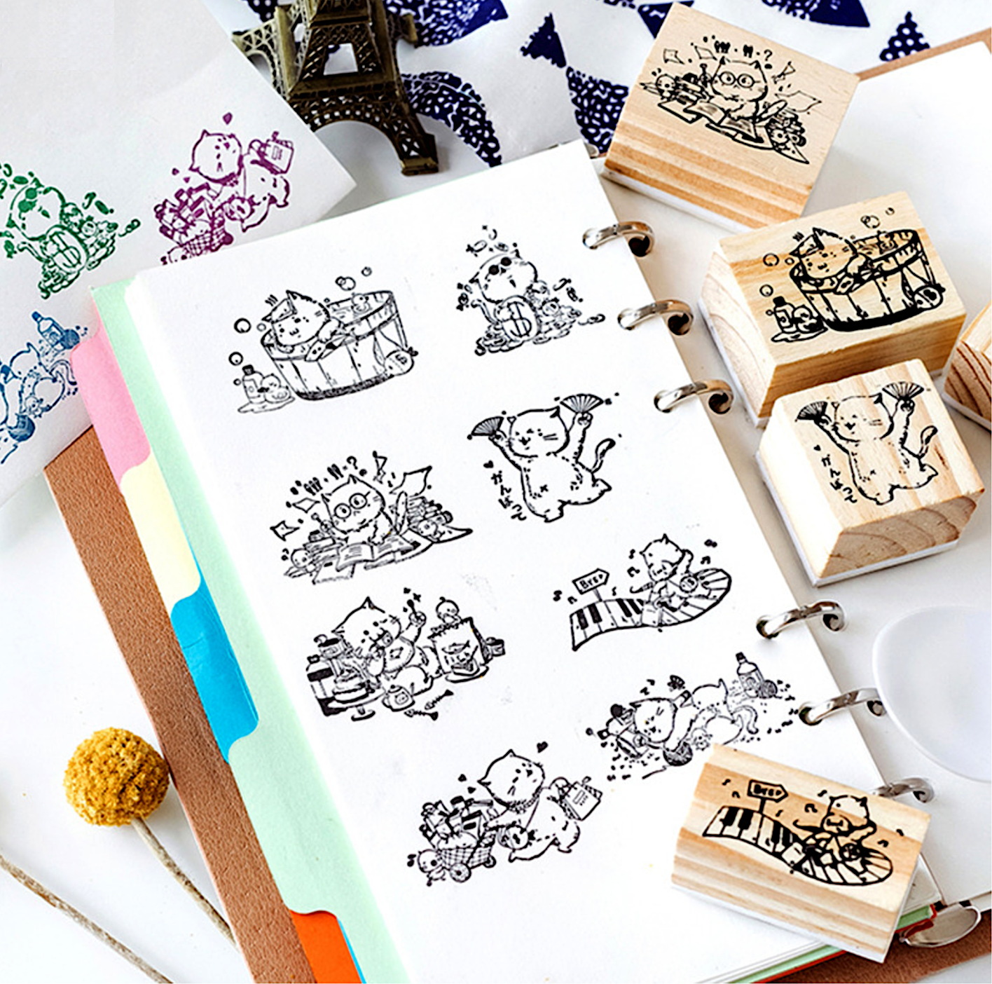 Nyan Nyan Neko Cartoon Cat Wooden Stamp