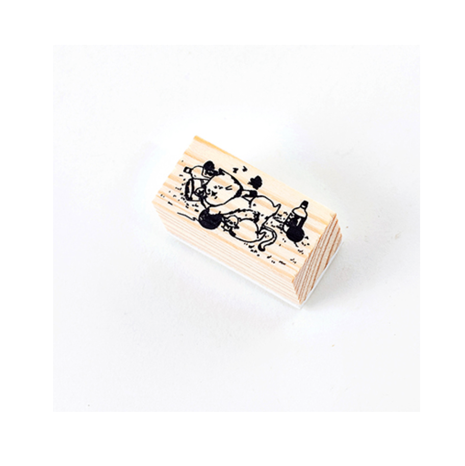 Sleeping cat rubber stamp, Cute cat stamp, Japanese rubber stamps