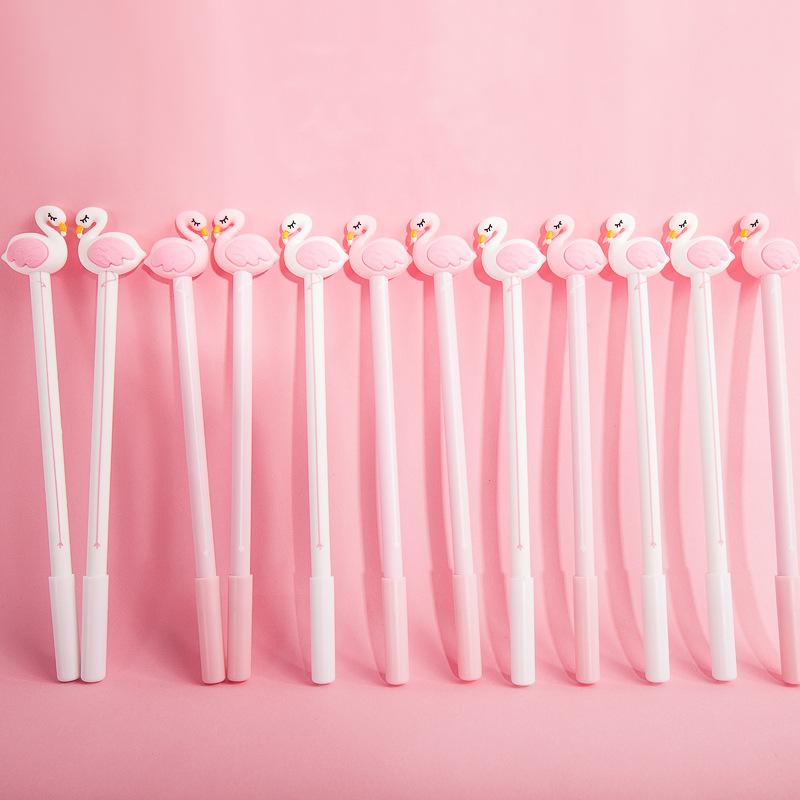 36pcs Cool Kawaii Pink Flamingo Elegant Pens Cute Funny Stationery