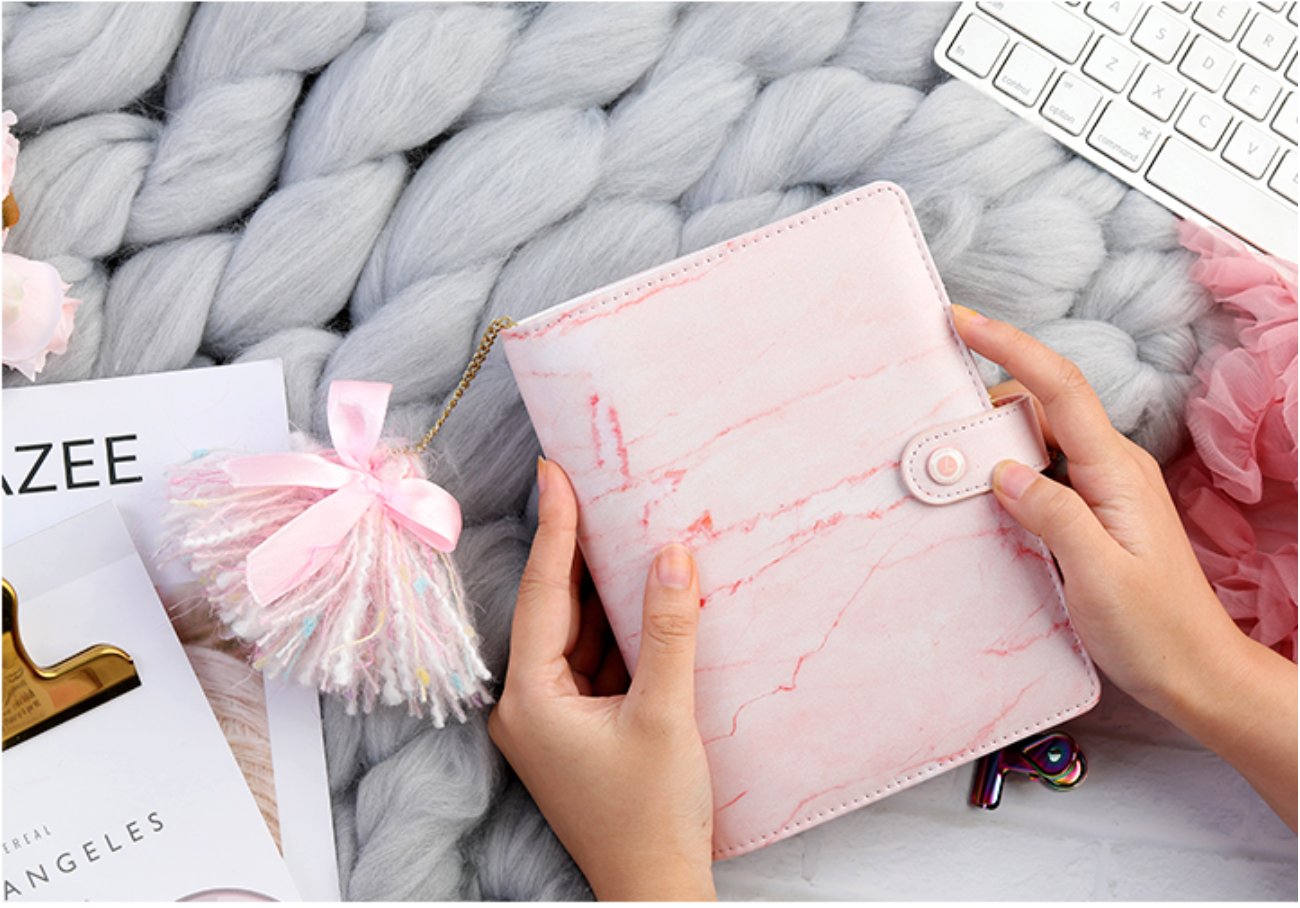 Pink Marble Personal Planner + Accessories