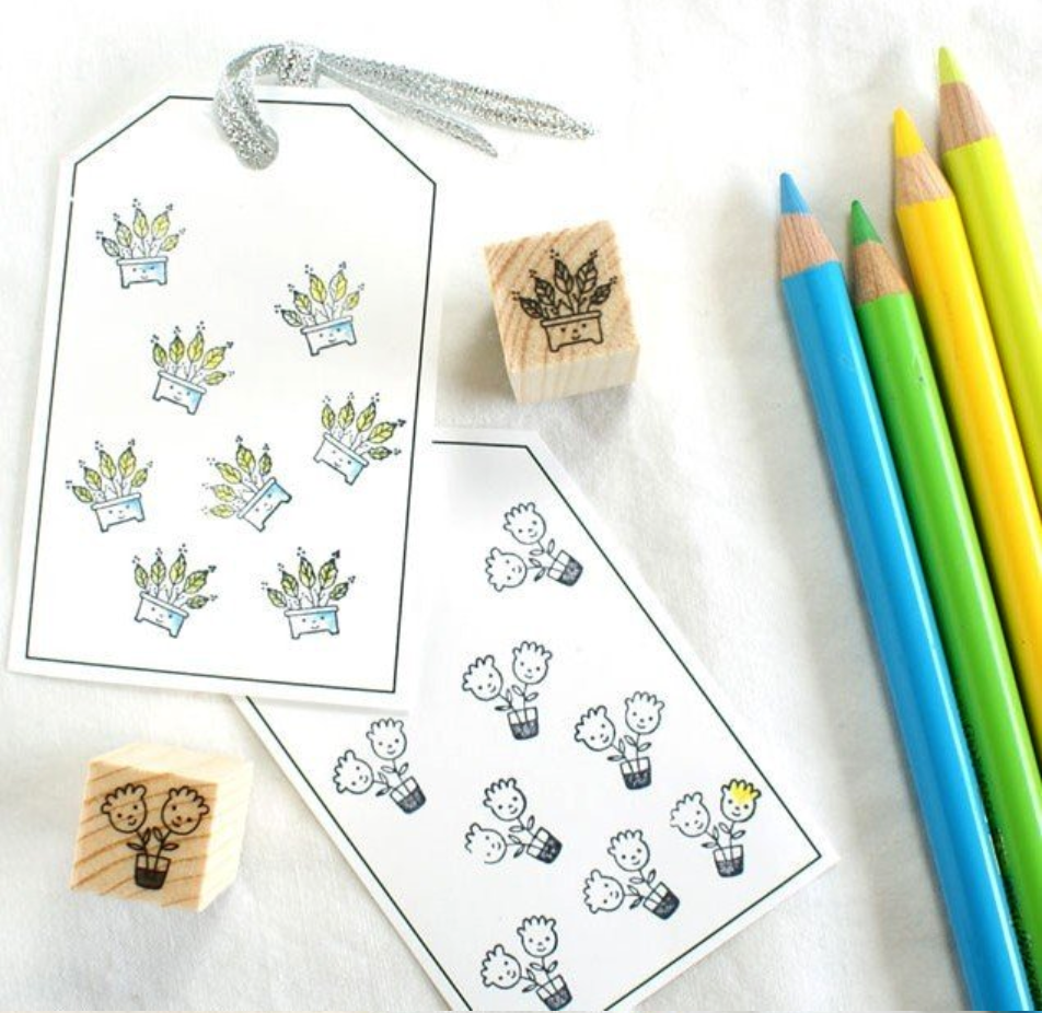 Pot Plants Stamp Set