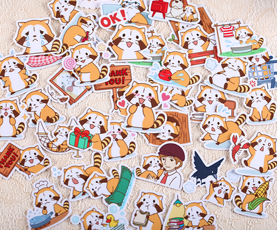 Red Panda Plastic Stickers