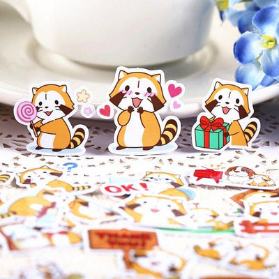 Red Panda Plastic Stickers