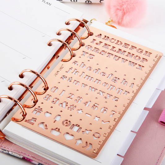 Rose Gold Planner Stencil & Ruler